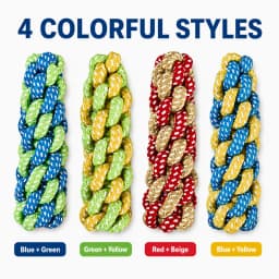 MGEZCOO Puppy Toys 4 Pack, CornBraid Rope Dog Chew Toys for Aggressive Chewers, Durable Dog Toys for Small Medium Large Dogs - Thumbnail 5