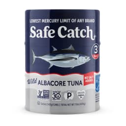 Safe Catch Wild Albacore Tuna, No Salt Added, 3 Pack, 5 oz Cans – Mercury Tested Wild Caught Tuna - Thumbnail 1