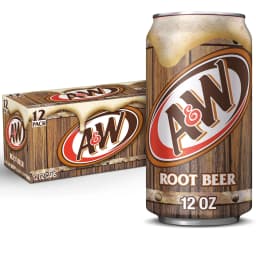 A&W Root Beer Soda Pop, 12 fl oz, 12 Pack Cans - Thumbnail 1