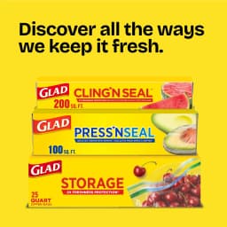 Glad Press'N Seal Multipurpose Sealing Food Wrap, 100 sq ft Roll - Thumbnail 6