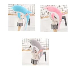 11.8Inch Soft Dolphin Plush Pillow Stuffed Animal Toy Cute Ocean Sea Life Cushion for Family Room Decor and Comforting Hugs - Thumbnail 6