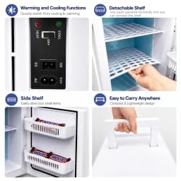 Advwin 25L Mini Fridge Cooler, Compact Personal Refrigerators for Skincare, Beverage, White - Thumbnail 3