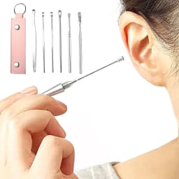 ZZERHUOO Stainless Steel Ear Pick For Ear Wax Removal And Ear Cleaning Hygiene With Multiple Kitchen Spray Foam Toilet Foam Limestone Shower Tile - Thumbnail 1