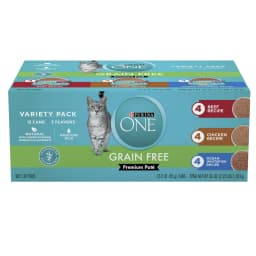 Purina ONE, Grain Free Natural Variety Pack, Wet Cat Food Pate, 3 oz Cans (12 Count) - Thumbnail 1