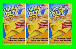 RUGED - 3-2Pks Chore Boy Golden Fleece Scouring Cloths Pads Scrubs Cleaning Kitchen Tool - Thumbnail 1