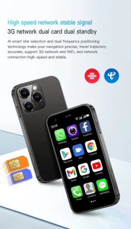 SOYES XS15 Android 8.1 2GB RAM 16GB ROM Ultra-thin 3 Inch Dual SIM Smart Phone, Blue - Thumbnail 21