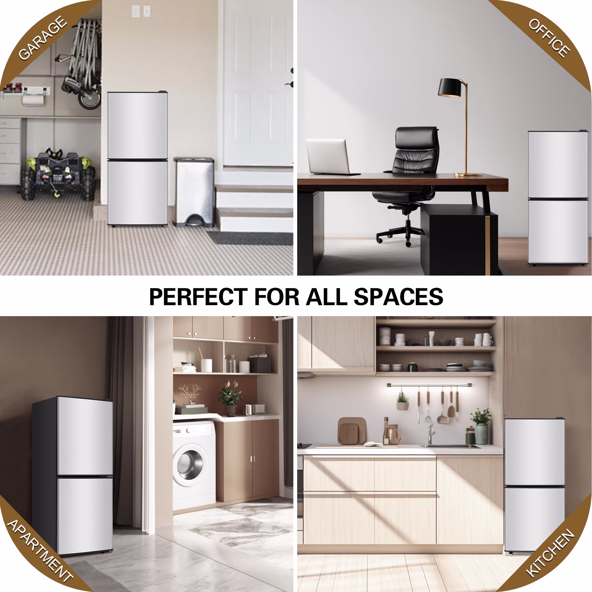 4.2 Cu.Ft Small Fridge with Freezer, 7-Level Adjustable Thermostat, Removable Glass Shelves, Quiet 38dB Energy-Saving for Dorm/Office/Kitchen - Thumbnail 7