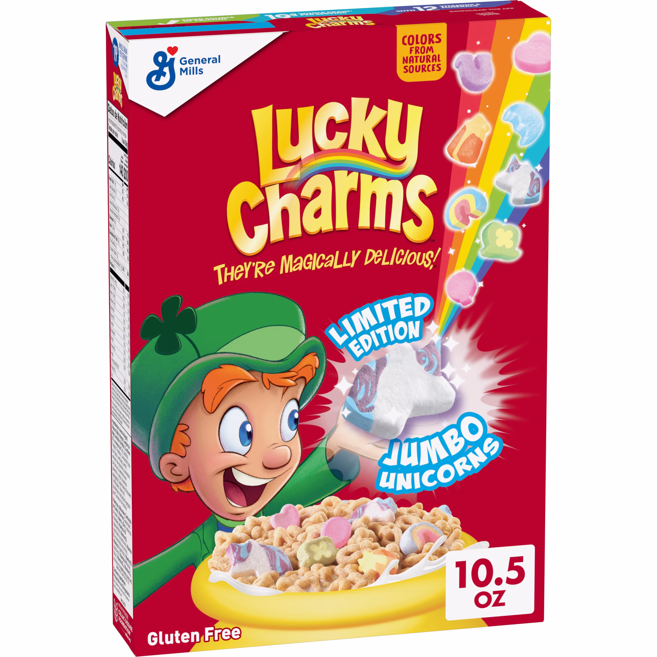 Lucky Charms Gluten Free Cereal with Marshmallows, Limited Edition Jumbo Unicorns, 10.5 oz - Thumbnail 1