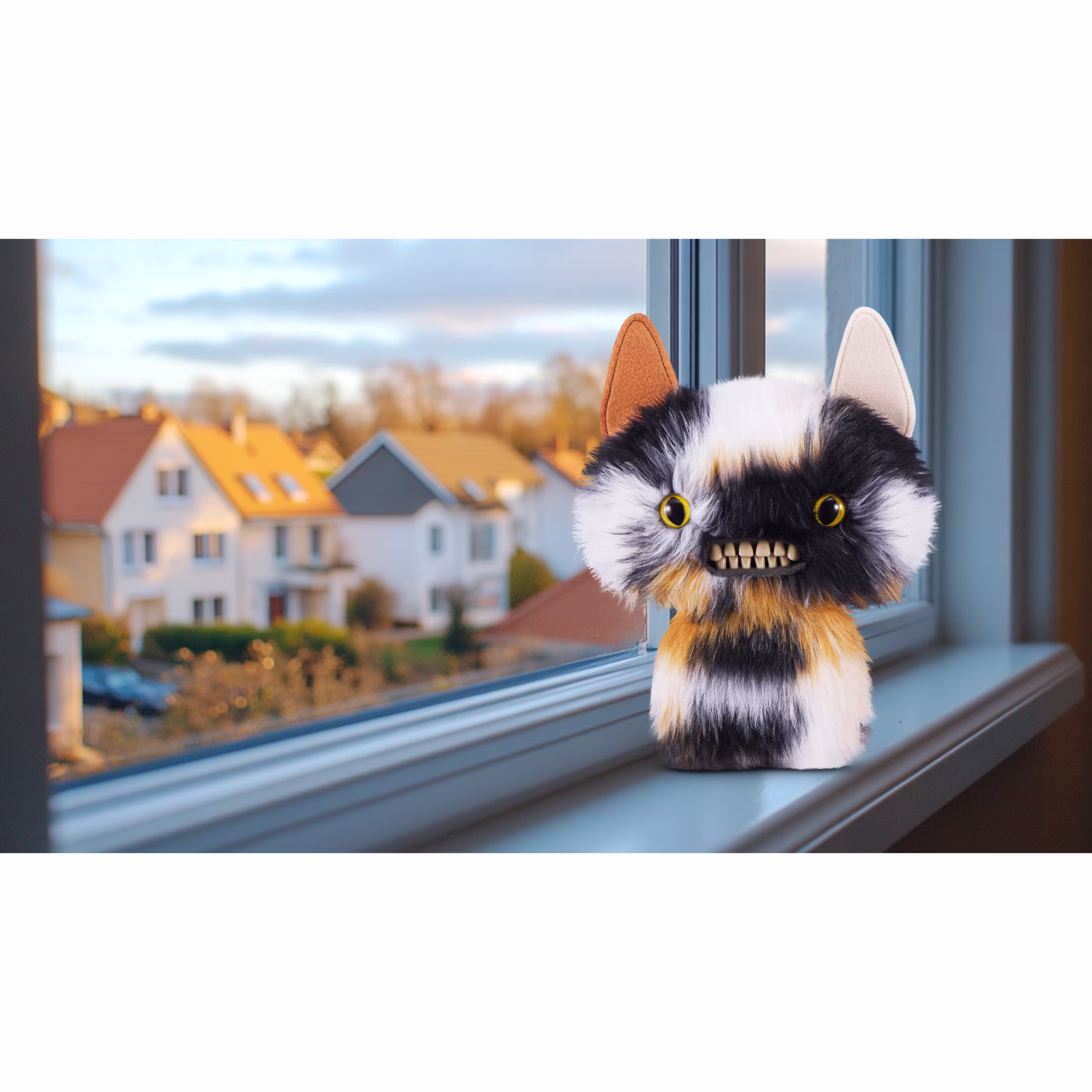 Fuggler Butt Ugly Pets 9 inch (Cheezee - Calico Cat), Ugly Monster Stuffed Animal Toy by ZURU - Thumbnail 6