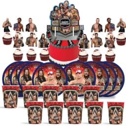 Wrestling Birthday Cups Party Supplies Plates Fans Decorations Cake Topper Decor - Thumbnail 1