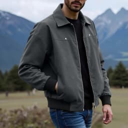 zfhfof Mens Faux Leather Bomber Jacket Casual Full Zip Up Lapel Long Sleeve Golf Jackets Vintage Motorcycle Jacket - Thumbnail 9
