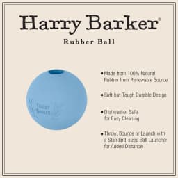 Harry Barker 2.5 Inch Durable All-Natural Rubber Dog Ball 6 Pack Set, Blue, Medium - Thumbnail 9
