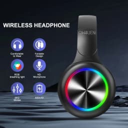 Led Lights Bluetooth 5.3 Wireless Headphones 3 Eq Modes Built-In Hd Mic Phone - Thumbnail 3