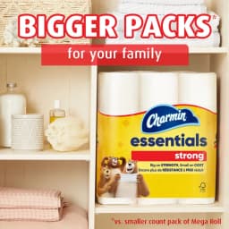 Charmin Essentials Strong Toilet Paper 12 Mega Rolls, 429 Sheets Per Roll - Thumbnail 8
