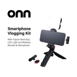 onn Portable LED Video Light Kit with Tripod Grip, Smartphone Holder & Bluetooth Remote for Vlogging, Streaming, and Photography - Thumbnail 2