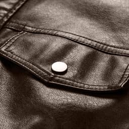 XUNKUSGA Men's Pu Leather Jacket Vintage Stand Collar Snap Button Motorcycle Jacket Classic Solid Color Long Sleeve Loose Outerwear Coat with Pockets Coffee 3XL - Thumbnail 8