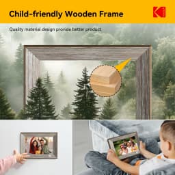 Kodak 10.1-inch Digital Photo Frame, Touchscreen, 32GB, Wi-Fi, Solid Wood, Gray - Thumbnail 4