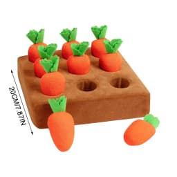 Dog Toys, Carrot Plush Toy with 12 Carrots Feed Games Pet Easter Gifts for Pets Lovers - Thumbnail 2