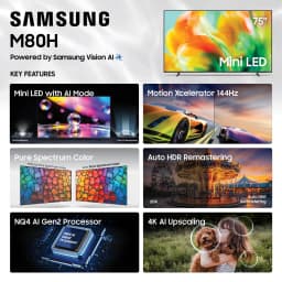 Samsung 75" Class M80H Series Mini LED 4K UHD Samsung Vision AI Smart Tizen TV 2026 - UN75M80HAFXZA - Thumbnail 2