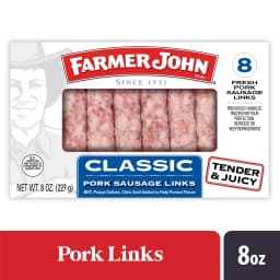 Farmer John Classic Pork Breakfast Sausage Links, 8 Count, 8 oz - Thumbnail 1