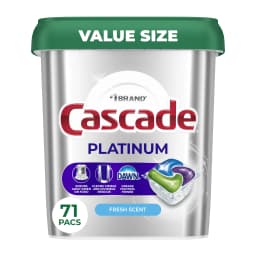 Cascade Platinum Dishwasher Pods, Dishwasher Detergent Soap Tabs, Fresh, 71 Count - Thumbnail 2