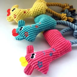 Yuehao Pet Supplies Squeaky Dog Toys for Small and Medium Dogs Durable Puppy Toys Dog Chew Toys with Rope Legs Blue - Thumbnail 4
