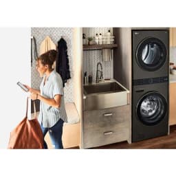 LG WKE100HVA 4.5/7.4 Cu. Ft. Smart Front Load WashTower - Graphite Steel - Thumbnail 4