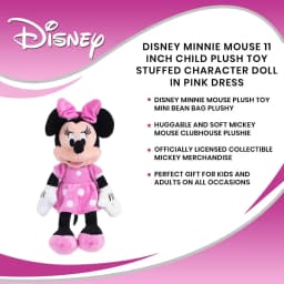 Disney Minnie Mouse Plush Doll 11" Pink Dress Stuffed Toy Girls - Thumbnail 7