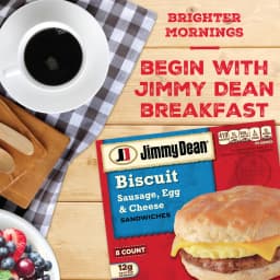 Jimmy Dean Frozen Breakfast Sandwich, Sausage Egg & Cheese Biscuit, 8 Count - Thumbnail 2