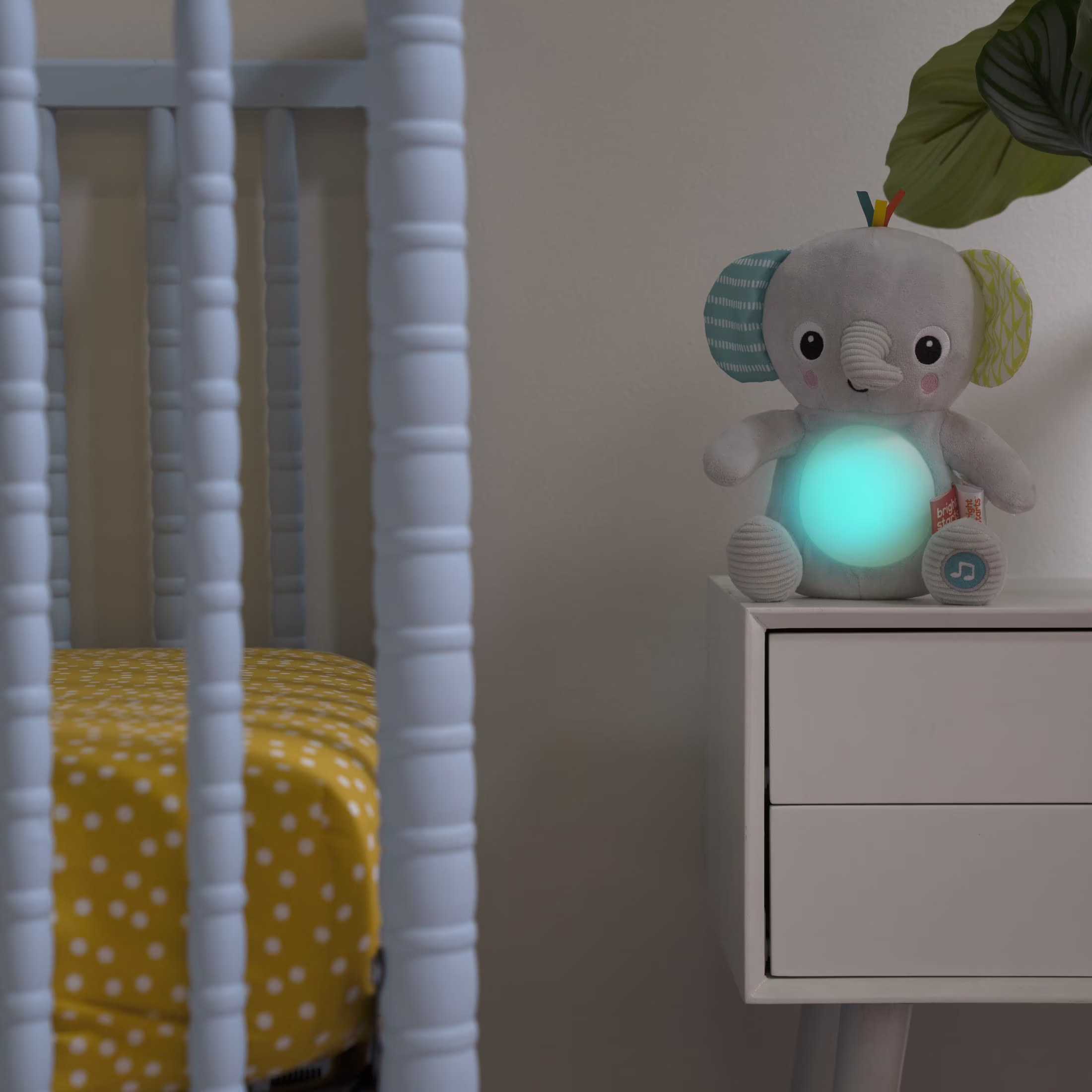 Bright Starts Hug-a-Bye Baby Elephant Stuffed Animal Dual-Mode Soft Toy Soother, Gray - Thumbnail 11