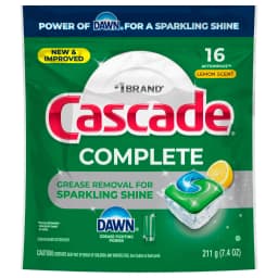 Cascade Complete Action Pacs, Dishwasher Detergent, Lemon, 16 Count - Thumbnail 9
