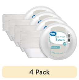 (4 pack) Great Value Disposable Foam Bowls, 20 oz, 25 Count - Thumbnail 1