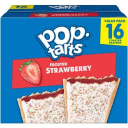 Pop-Tarts Toaster Pastries, Breakfast Foods, Kids Snacks, Value Pack, Frosted Strawberry (16 Pop-Tarts) - Thumbnail 1