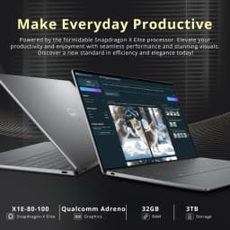 Dell XPS 13.4" Touch Laptop, Snapdragon X Elite X1E-80-100, 32GB RAM, 3TB Storage (2TB SSD+1TB Dock Station) - Thumbnail 7