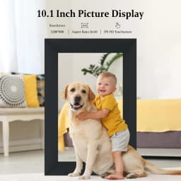 Qunler WiFi Digital Picture Frame, 10.1 inch IPS Touch Screen Smart Cloud Photo Android Uhale with 32GB Storage, Easy Setup to Share Photos or Videos - Thumbnail 2