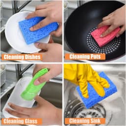SUGARDAY 16 Pack Kitchen Sponges for Dishes Cleaning Non Scratch Compressed Sponges - Thumbnail 6