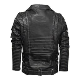 Maoxin Mens Leather Jacket Men's Solid Color Leather Jacket Fashionable Leather Long Sleeved Hooded Leather Jacket Leather Jacket Men - Thumbnail 3