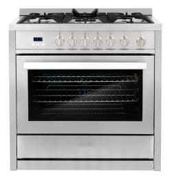 Cosmo 3 Piece Kitchen Appliance Package with 36" Freestanding Dual Fuel Range Kitchen Stove 24" Built-in Fully Integrated Dishwasher & French Door - Thumbnail 4