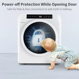 BAYUELSWU 3.5 Cu.Ft Portable Clothes Dryer, 1300W Clothes Dryer with Stainless Steel Tub, Front Load Tumble Laundry Dryer with LCD Touch Panel, 110V - Thumbnail 3