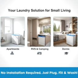 Portable Washing Machine, 14lbs Twin Tub Washer Mini Compact Laundry Machine with Drain Pump,Compact Washer for Home Dorm Apartment,Blue - Thumbnail 5