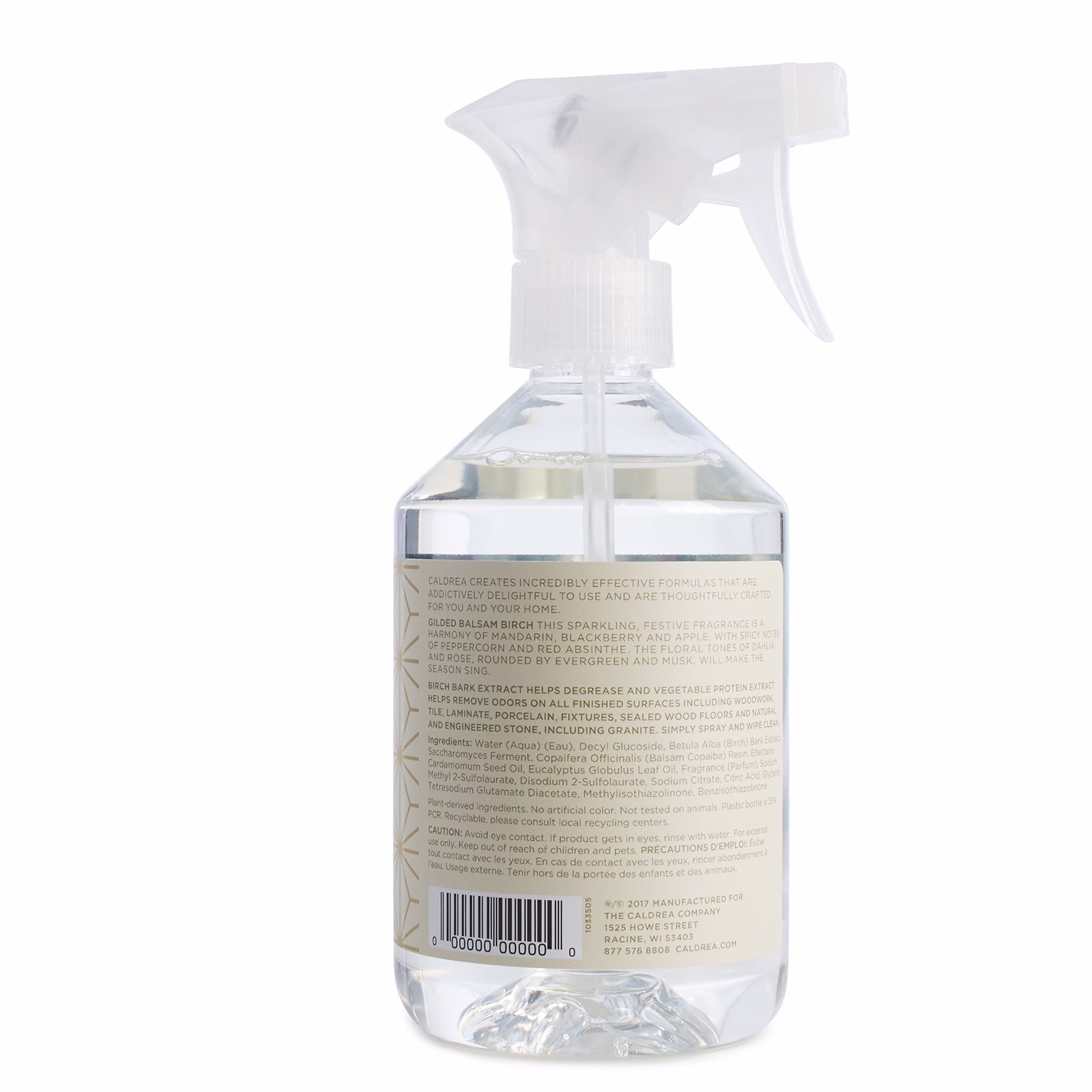 Caldrea Multi-surface Countertop Spray Cleaner, Made with Vegetable Protein Extract, Gilded Balsam Birch Scent, 16 oz - Thumbnail 3