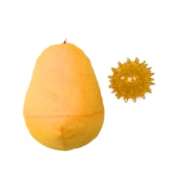 Vibrant Life Fetch Buddy Chicken Waffle Plush Dog Toy with Detachable Spikey Ball, Chew Level 1 - Thumbnail 5