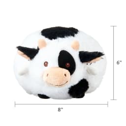 Vibrant Life Easter Round Plush Cow Dog Toy, Black and White - Thumbnail 5