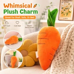 Large Soft Plush Carrot Pillow for Easter Pillows, Soothing Interactive Pet Chew Easter Toys, Durable Plush Carrot Toy for Puppy Kitten, Cuddly Pet - Thumbnail 7