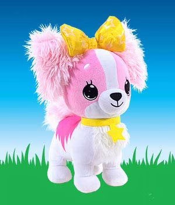 Wish Me Pets - Light Up LED Plush Stuffed Animals - Pink Cavalier Puppy with Yellow Bow - Thumbnail 7