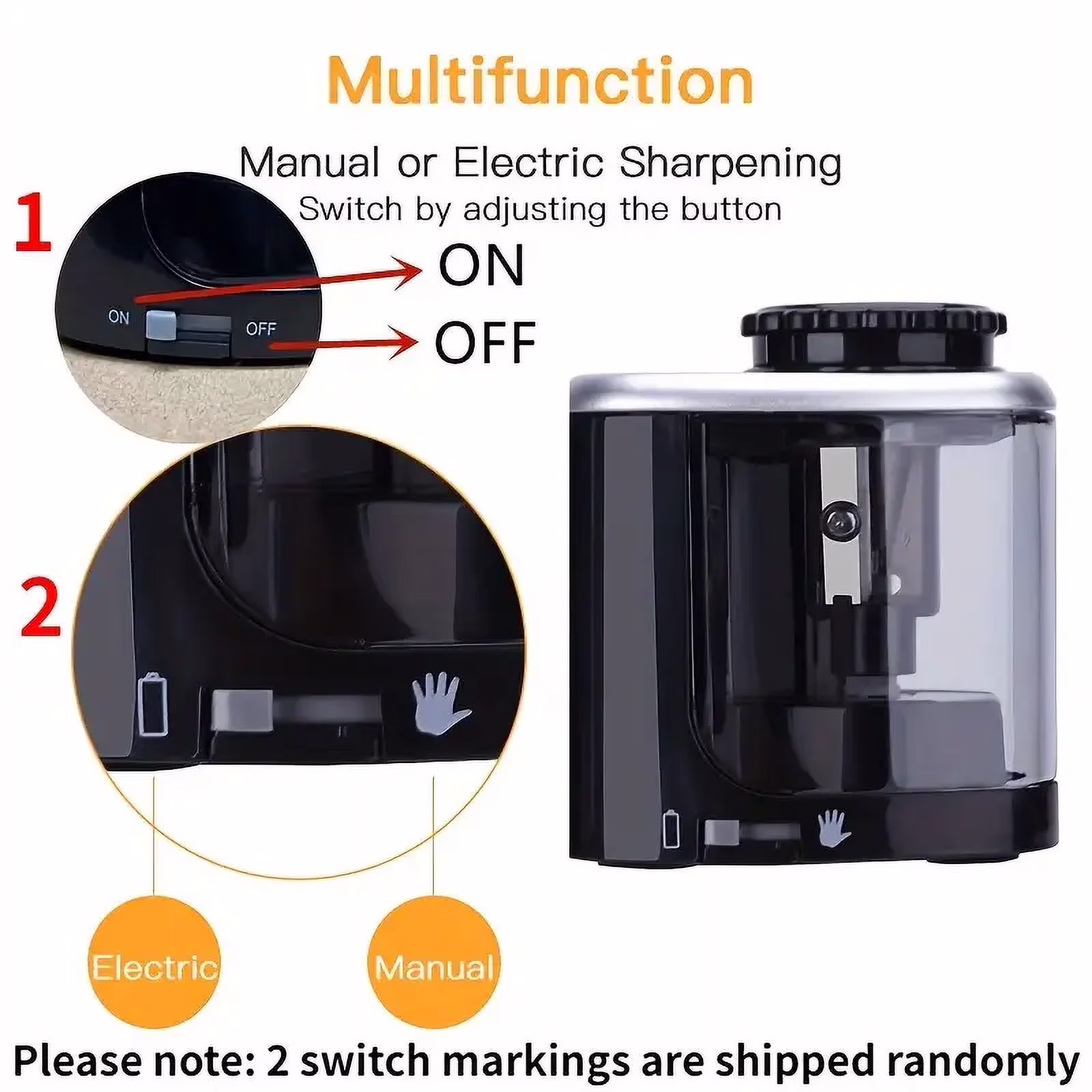 Electric Pencil Sharpener - Automatic, Desktop Office Stationery Tool with Precision Sharpening - Thumbnail 9