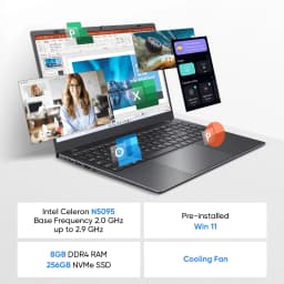 Coolby 15.6 inch Win 11 Laptop Computer with 1920x1080 IPS Display, 8GB RAM/256 GB NVMe SSD - Thumbnail 2