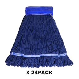 Mop Head Replacement Heavy Duty Mop for Floor Cleaning, Wet Industrial Cotton Looped End String Cleaning Blue Mop Head Refill - Thumbnail 1