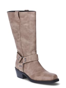 Time and Tru Women's Moto Hardware Boots, Sizes 6-11, Wide Width Available - Thumbnail 1