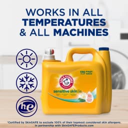 ARM & HAMMER Sensitive Skin Plus Fresh Scent Liquid Laundry Detergent 170 fl oz, 170 Loads - Thumbnail 8